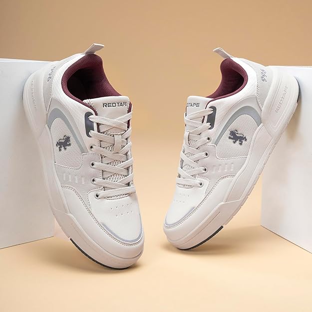 Red Tape RSL0633A-6 Casual Sneakers For Men ,Comfortable Shoes | Trendy Sneakers   (Beige, Red )