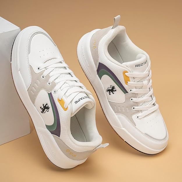 Red Tape RSL0636A-6 Casual Sneakers For Men - White ,Yellow ,Green