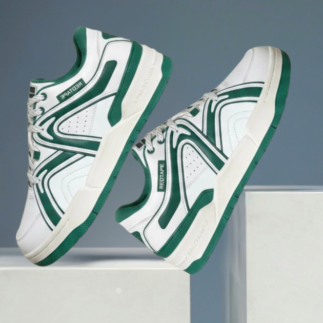 Redtape Green & White Athletic Sneaker – Fresh Style, Everyday Comfort (RSL1406)