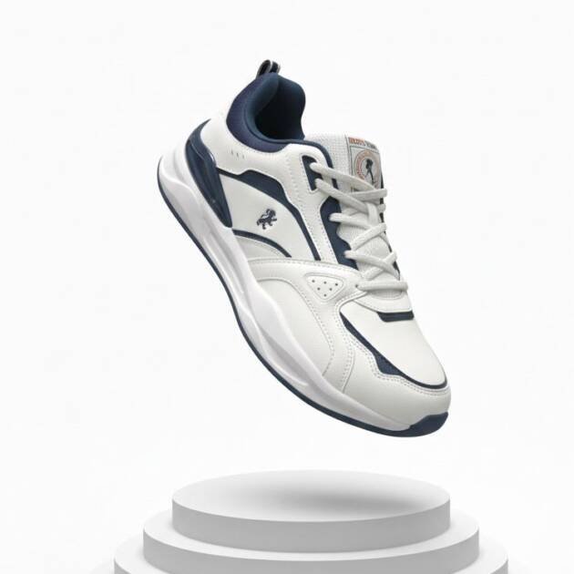 Navy Edge Sneakers  Classic White & Navy Sports Sneakers – Everyday Comfort with Modern Style