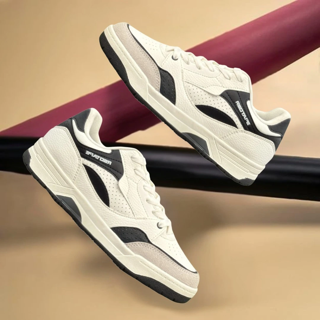 Redtape Classic Premium Sneakers For Men Black/White Edition