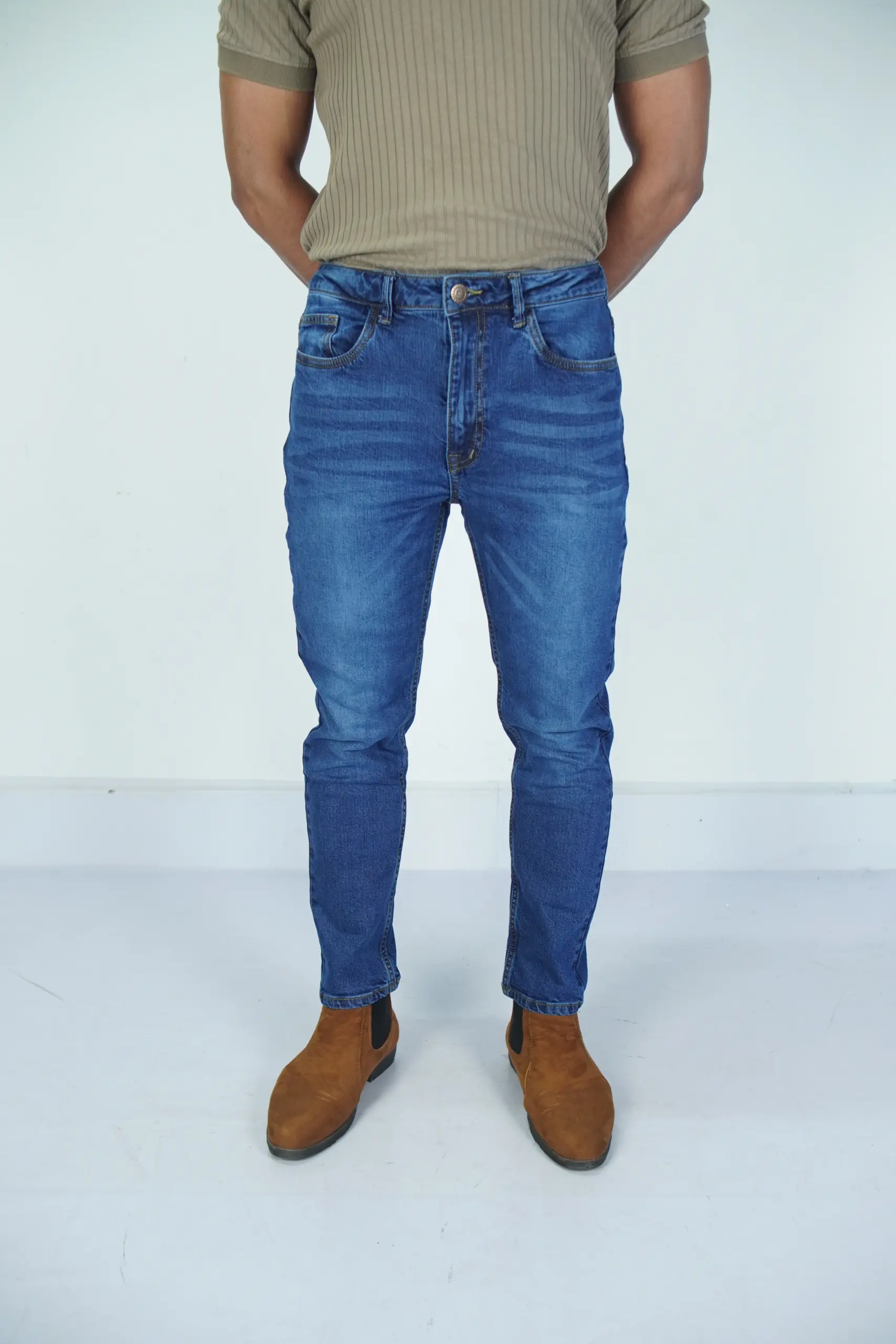 Next Stretch Skinny Fit Denim Jeans – Premium Comfort & Smart Casual Style (Deep Blue) - Image 2