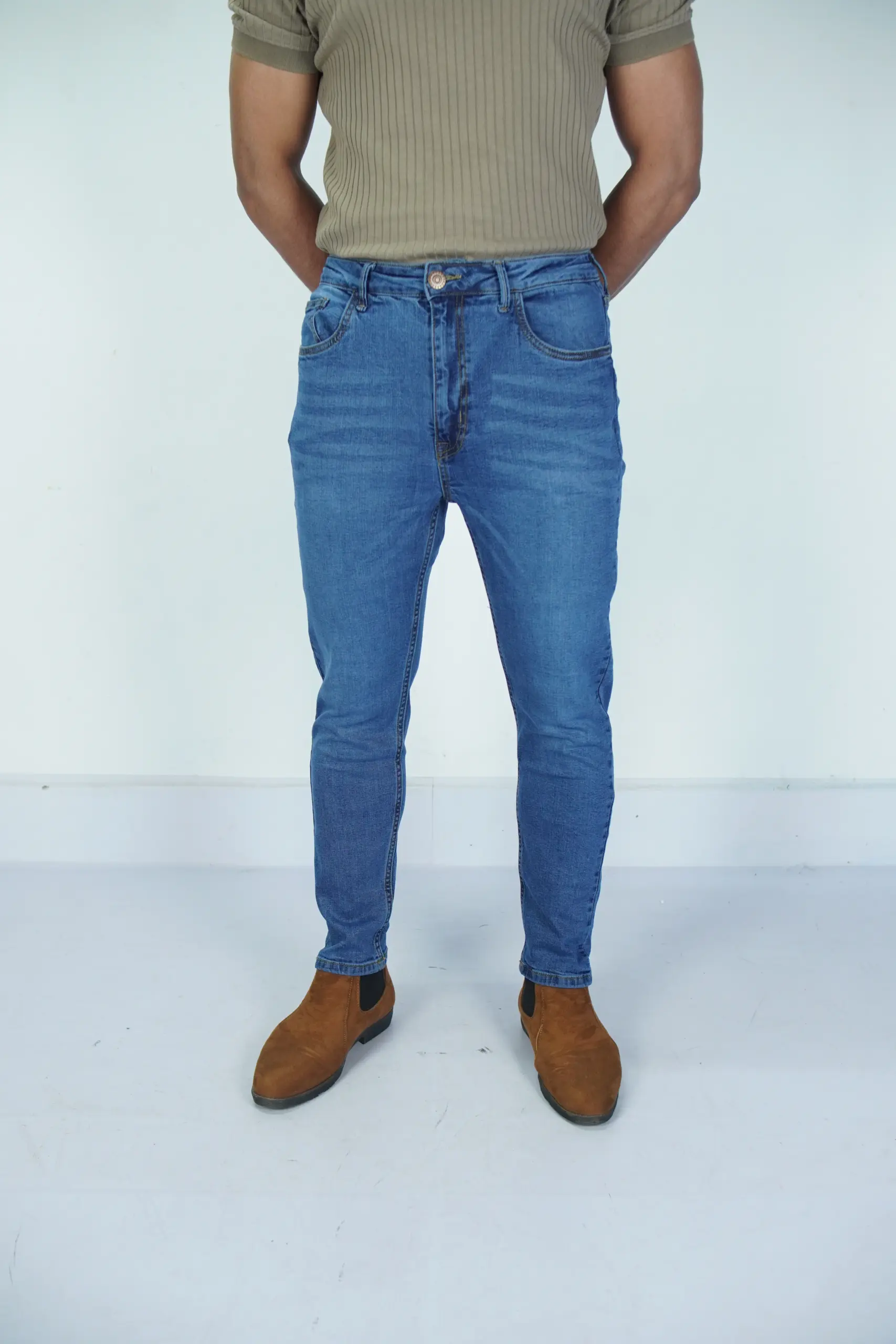 Next Stretch Skinny Fit Denim Jeans – Premium Comfort & Smart Casual Style (Light Blue) - Image 4