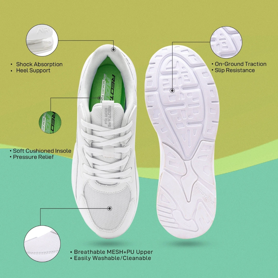Redtape Air+ Suspension Sneakers for Men | White Edition - Image 3