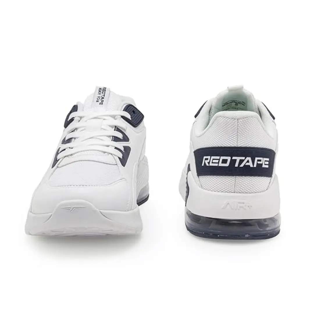 Redtape Air+ Suspension Sneakers for Men | White-Navy Edition - Image 4