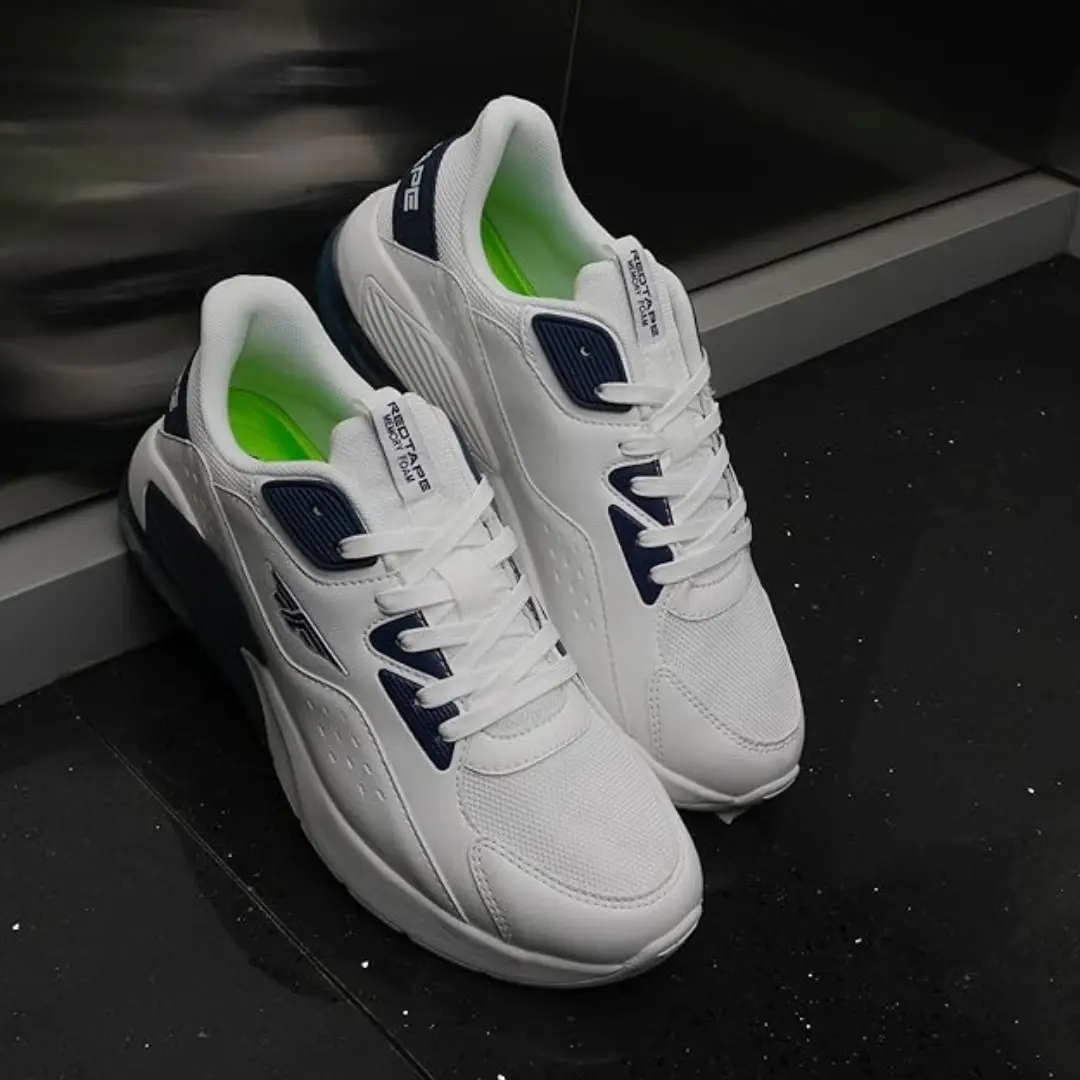 Redtape Air+ Suspension Sneakers for Men | White-Navy Edition - Image 5