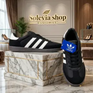 Men's Premium Samba  Black White Casual Sneakers – Classic Low Top Fashion Shoes