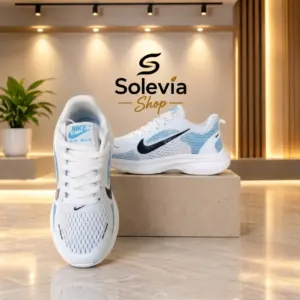 Premium Nike Air Max Running Shoes – White & Cyan Blue