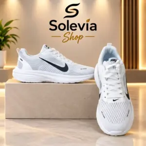 Premium Nike Air Max Running Shoes – White & Grey